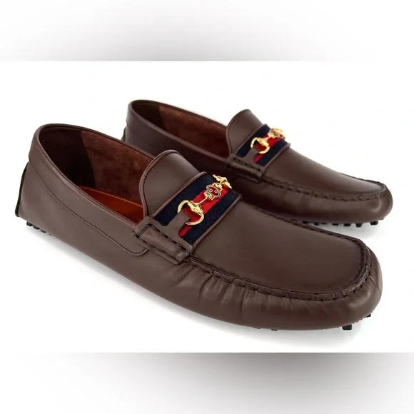 Gucci | Shoes | Gucci Gg Logo Moccasin Men Leather Sylvie  display picture 1